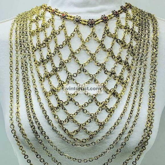 Buy Vintage Afghan Kuchi Bib Necklace: Handmade Tribal  Antique Kuchi Bib Necklace: Handmade Tribal Boho Jewelry
